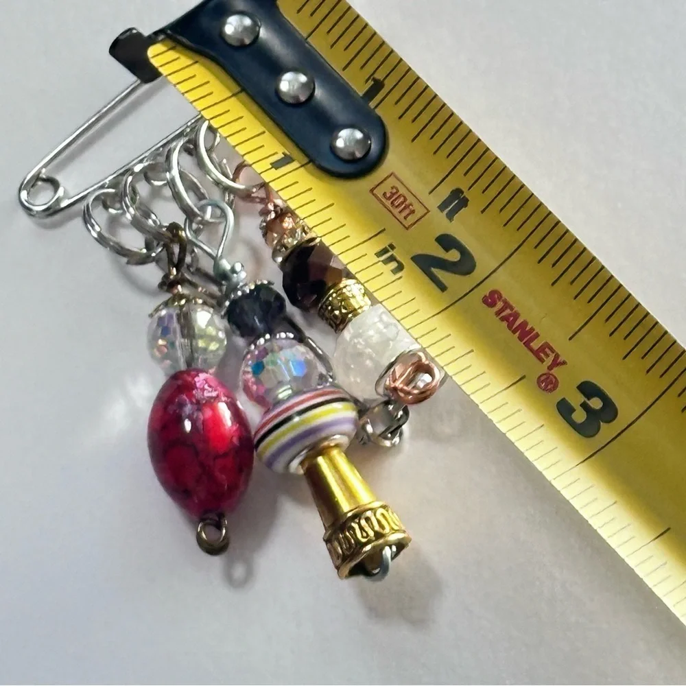 Brooch | Hand Crafted | Glass Beaded |  Pin Artisan Multicolor Wire-Wrapped OOAK